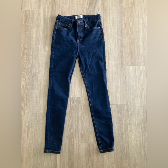 We The Free Denim - We the Free Free People High Rise Skinny Dark Wash Jeans - 28
